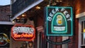 Beer Bar at Bourbon Street French Quarter New Orleans - NEW ORLEANS, USA - APRIL 17, 2016 - travel photography Royalty Free Stock Photo
