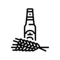 beer barley ear line icon vector illustration Royalty Free Stock Photo