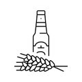 beer barley ear line icon vector illustration Royalty Free Stock Photo