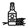 beer barley ear line icon vector illustration