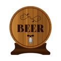 Beer barrel. Alcohol drink in flat style design. Vector illustration Royalty Free Stock Photo