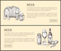 Beer Barrel, Bottle, Can, Glass and Snack Landing Page