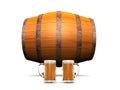 Beer barrel and glasses