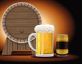 beer barrel and jar Royalty Free Stock Photo
