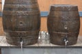 Beer Barrels and Glass Royalty Free Stock Photo