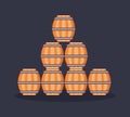 Beer barrels wooden icon