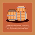 Beer barrels wooden icon