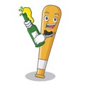 With beer baseball bat character cartoon Royalty Free Stock Photo