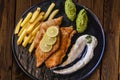 Beer Battered Fish & Chips Royalty Free Stock Photo