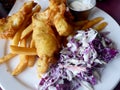 Beer Battered Fresh Fish & Chips Royalty Free Stock Photo