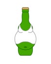 Beer belly in bottle isolated. Alcohol Vector illustration