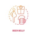 Beer belly concept icon