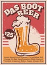 das boot beer promotional poster template. vintage sstyle vector flyer vector format