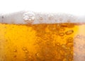 Beer bubbles in the high magnification and close Royalty Free Stock Photo