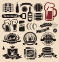 Beer and beverages design elements collection Royalty Free Stock Photo