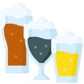 Beer blackbeer and root beer icon, Beverage flat vector Royalty Free Stock Photo