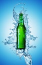 Beer bottle being poured in a water Royalty Free Stock Photo