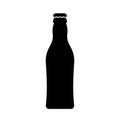 Beer bottle black silhouette icon