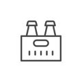 Beer bottle box line outline icon