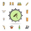 beer bottle cap colored sketch style icon. Detailed set of color beer in hand drawn style icons. Premium graphic design. One of Royalty Free Stock Photo
