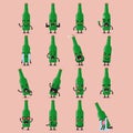 Beer bottle character emoji set Royalty Free Stock Photo