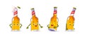 Beer bottle character, kawai funny glass flask