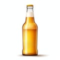 Realistic Beer Bottle Vector Illustration With Foam On White Background Royalty Free Stock Photo