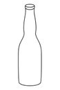 Beer bottle. Glass container with a drink. Sketch. Vector illustration. Container with soda. Outline on isolated background.