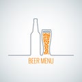 Beer bottle glass menu background