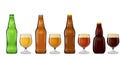 Beer bottle and glass vector