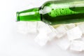 Beer bottle in ice cubes Royalty Free Stock Photo