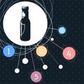 Beer bottle Icon with the background to the point and infographic style. Royalty Free Stock Photo