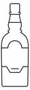 Beer bottle icon. Linear alcohol drink symbol