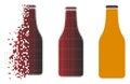 Damaged Pixelated Halftone Beer Bottle Icon