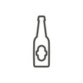 Beer bottle icon vector. Line alcohol drink symbol.