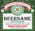 Beer bottle label design template