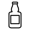 Beer bottle line icon. Flask of beer vector illustration isolated on white. Glass bottle outline style design, designed Royalty Free Stock Photo