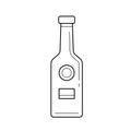 Craft beer bottle vector line icon. Royalty Free Stock Photo