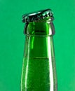 Beer bottle neck with open cap.Close up Royalty Free Stock Photo