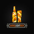 Beer bottle poly design background