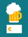 Beer bottle price blank vector