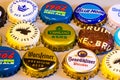 Beer Bottle Pry Caps International Variety Background