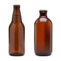 Beer bottle, realistic brown glass botle template Royalty Free Stock Photo