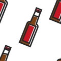 Beer bottle seamless pattern English alcohol drink