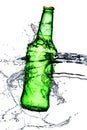 Beer bottle splash Royalty Free Stock Photo