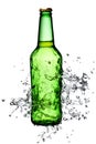 Beer bottle splash Royalty Free Stock Photo
