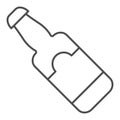 Beer bottle thin line icon. Glass bottle vector illustration isolated on white. Drink outline style design, designed for Royalty Free Stock Photo