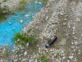 A beer bottle thrown on the ground Royalty Free Stock Photo