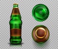 Beer bottle top and bottom view, alcohol drink Royalty Free Stock Photo