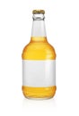 Beer bottle with water drops isolated on white Royalty Free Stock Photo